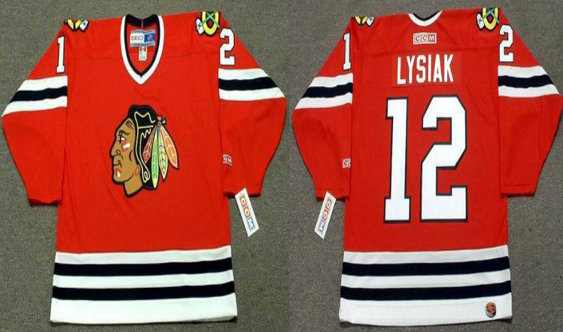 2019 Men Chicago Blackhawks #12 Lysiak red CCM NHL jerseys->chicago blackhawks->NHL Jersey
